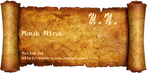 Mauk Nina névjegykártya